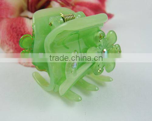 New Hair Bow Hairpin Claw Clip Bule Barrette Acryl Rhinestone