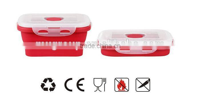 Silicone Collapsible Food Storage Containers - Folding Food Storage 4 Different Sizes Lunch box