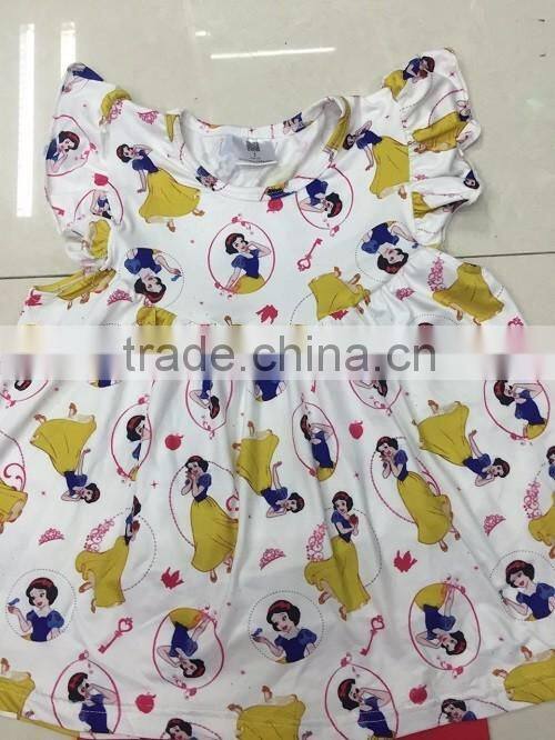 2016 China yiwu hot sale snowman olfa pearl dress top capri set early fall girls boutique clothing set