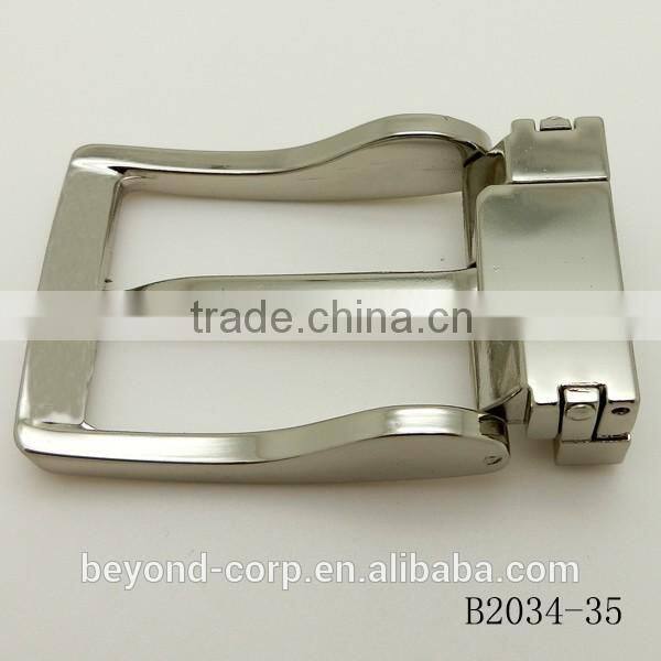 Formal type clip pin buckle brush nickel plated with zamack casting pin and loop teeth clip buckle