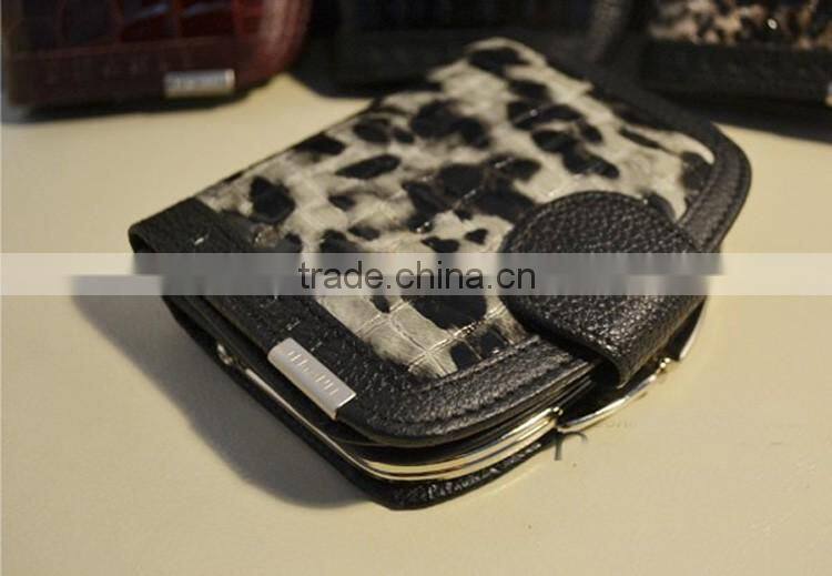 Famous designer clip money wallet with anmial pattern leather