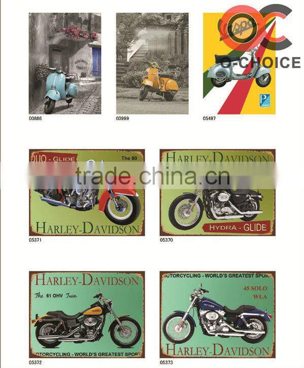 Wholesale printing custom made wall plaques vintage metal letters wall plaque sports car metal craft