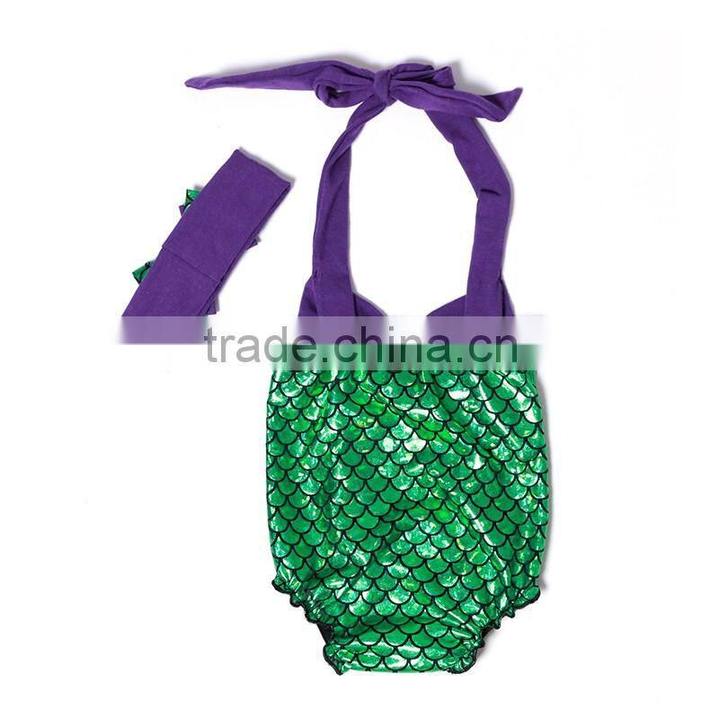2016 new kaiya sell like hot cakes baby swim suit baby pink bow and green mermaid tail for swimming