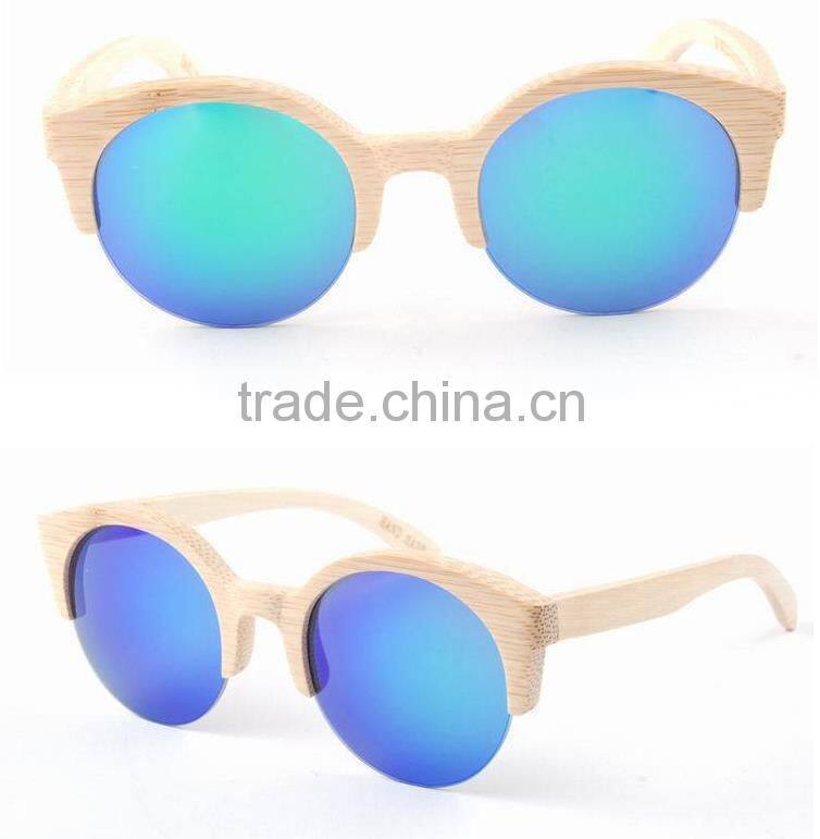 Cheap Wooden Sunglasses, Vintage Half Frame Bamboo Sunglasses Wholesale
