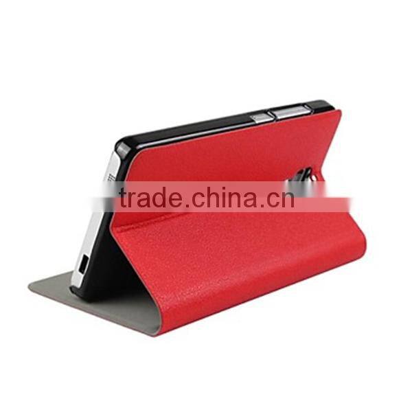 Ultrathin Solid Color Visual Window Design PU Leather Full Body Case with Stand Case for Xiaomi Mi4