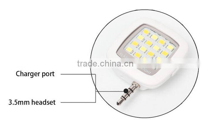 TOP Quality Mobile Phone Selfie Stick RK05 Portable Mini 16 Leds LED Flash Light RK05