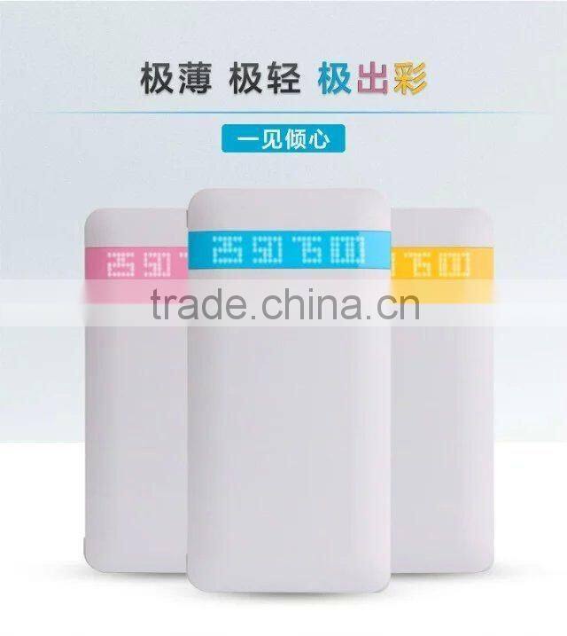 Factory New 8000mah Ultra Slim Powerbank With double Cable and connector for iPhone 5/5S/6/6S