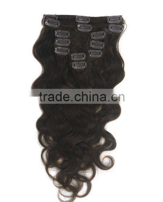 2015 new wholesale high quality clip on human hair extension