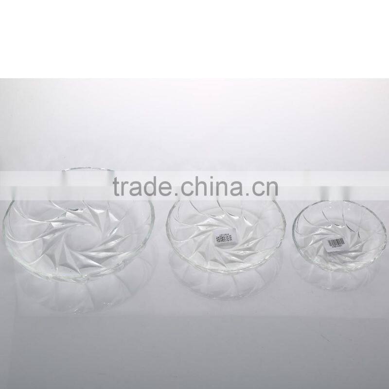 Hot Sale Transparent Embossed Surfy Glass Plate