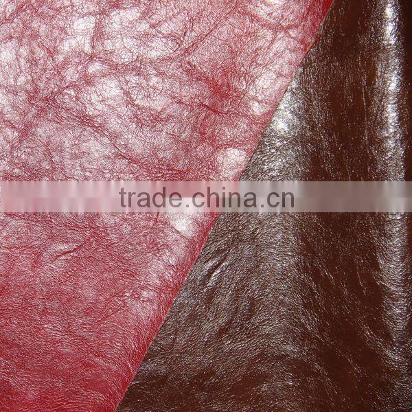 Waxy design PVC leather material for sofa leather cover usage