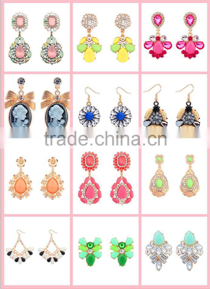 Retro eardrop women earrings accessories wholesale gold-plated flowers