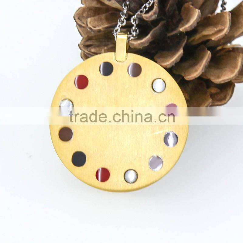 Round universal model with 5 in 1 bio energy gold pendant