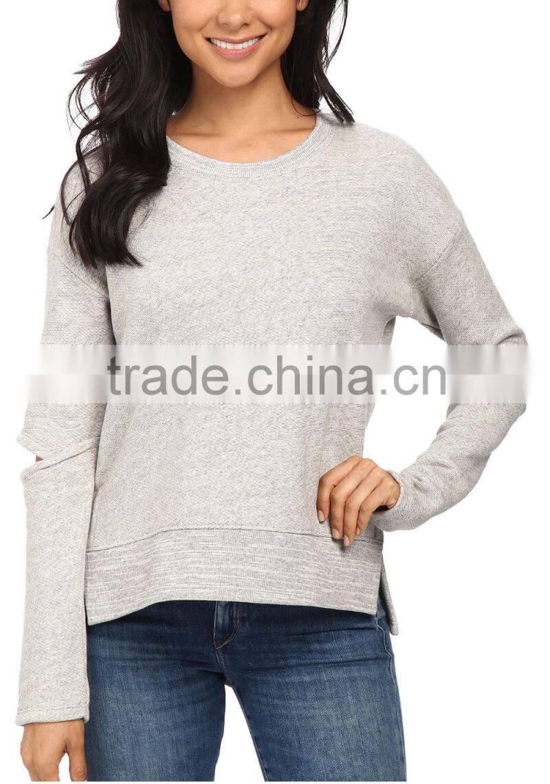 Ramax Custom Women Casual French Terry Crew Neck Sweatshirt Tops