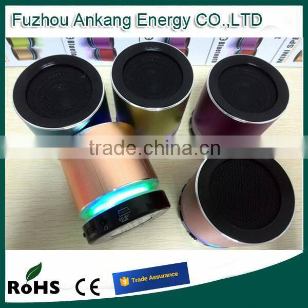 2015 new mini portable mental purple bluetooth speaker with led light