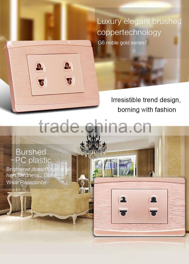 USA American Standard wall mount power electrical double twin 2 pin multi lighting socket outlet and plug