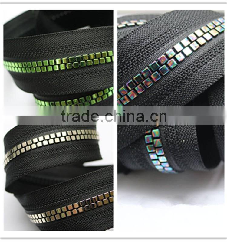 8# plastic derlin resin colorful teeth zipper decorative zippers for garment