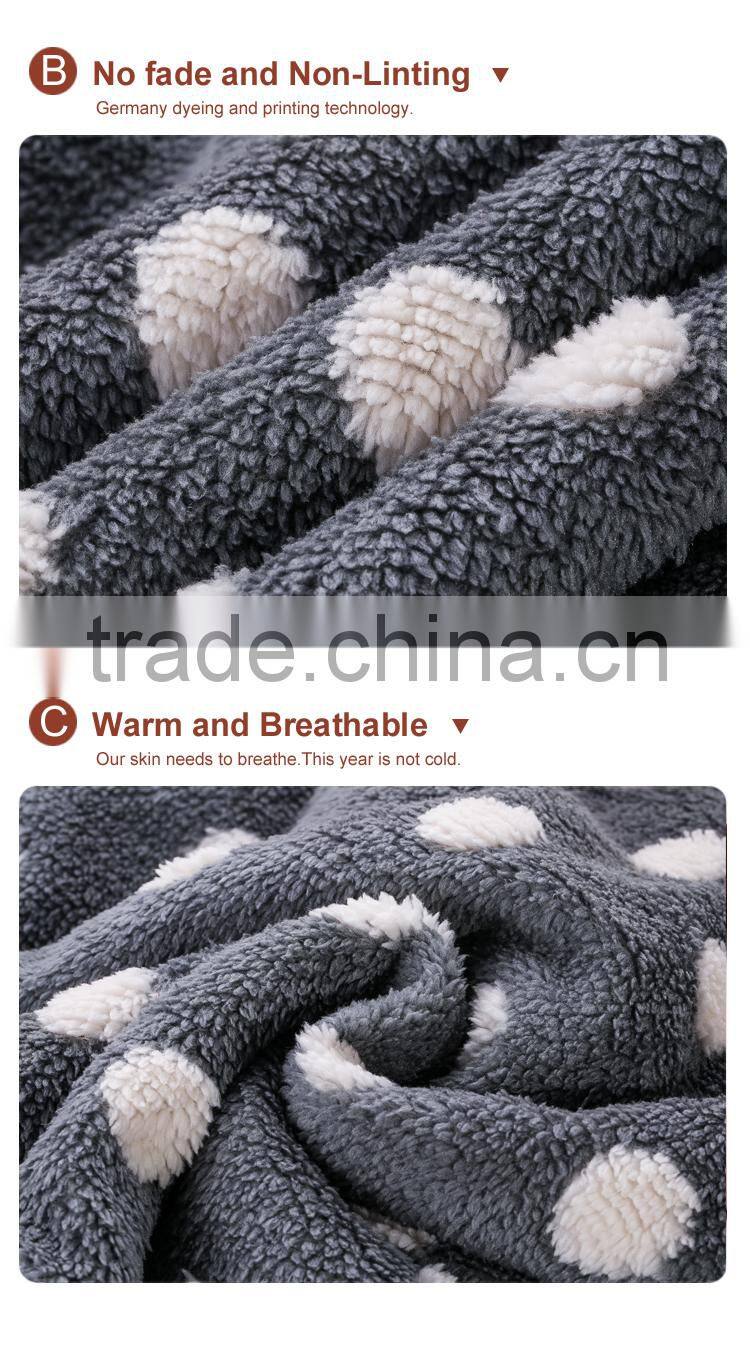 60"x80" standard size Sherpa blanket with 2cm turnover locked