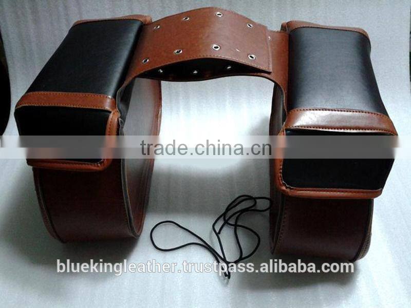 Simple Style Classic Black Motorcycle Motorbike Leather Saddle Bags Side Bags