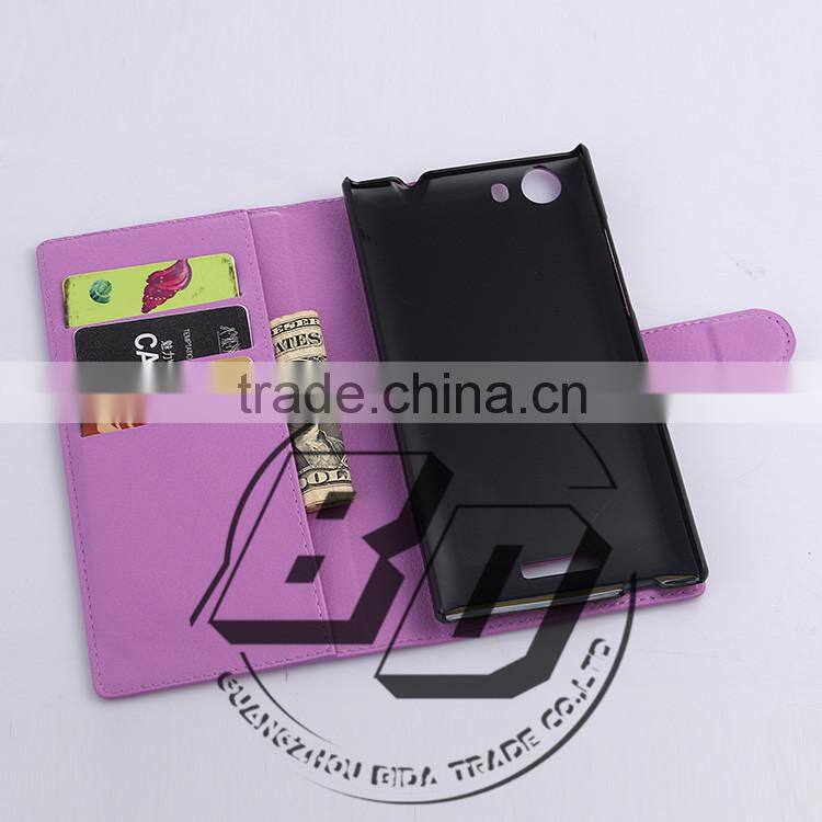 Wholesale Popular Magnetic flip leather wallet case with card slots For Wiko Ridge fab 4G leather case fast delivery