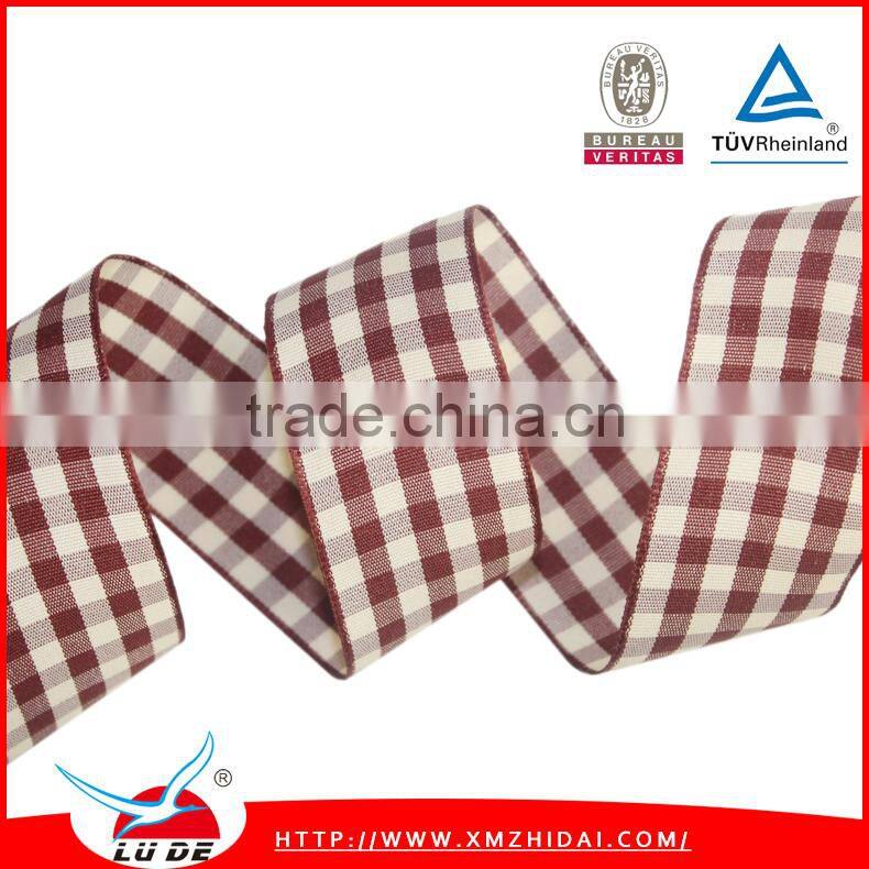 Factory Self-supporting tarton ribbon/plaid ribbon