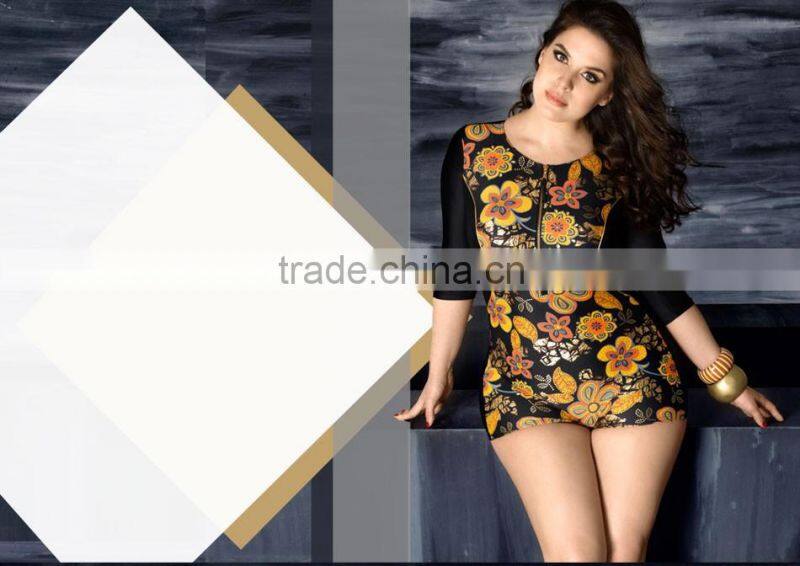 Balneaire fashion plus size women one piece swimsuit