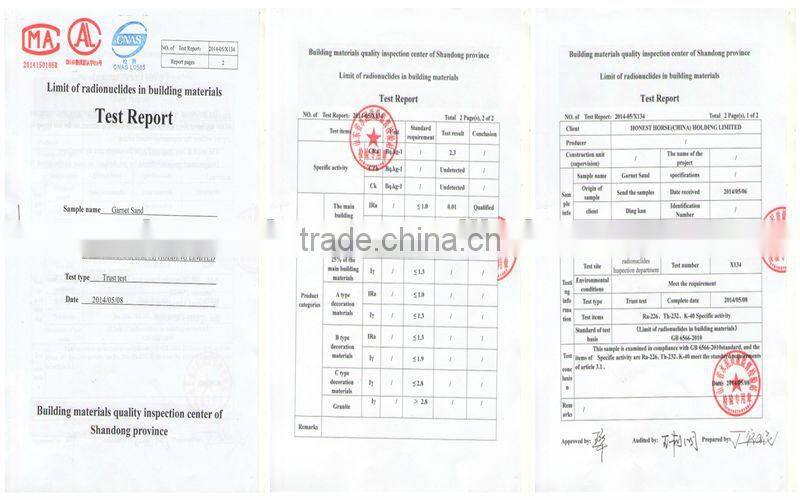 Average Bulk 2.4 rough abrasive garnet mesh 80 used for water jet cutting in ceramics