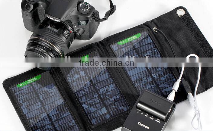 High Efficient 5W Foldable Solar Panel & Battery Charger