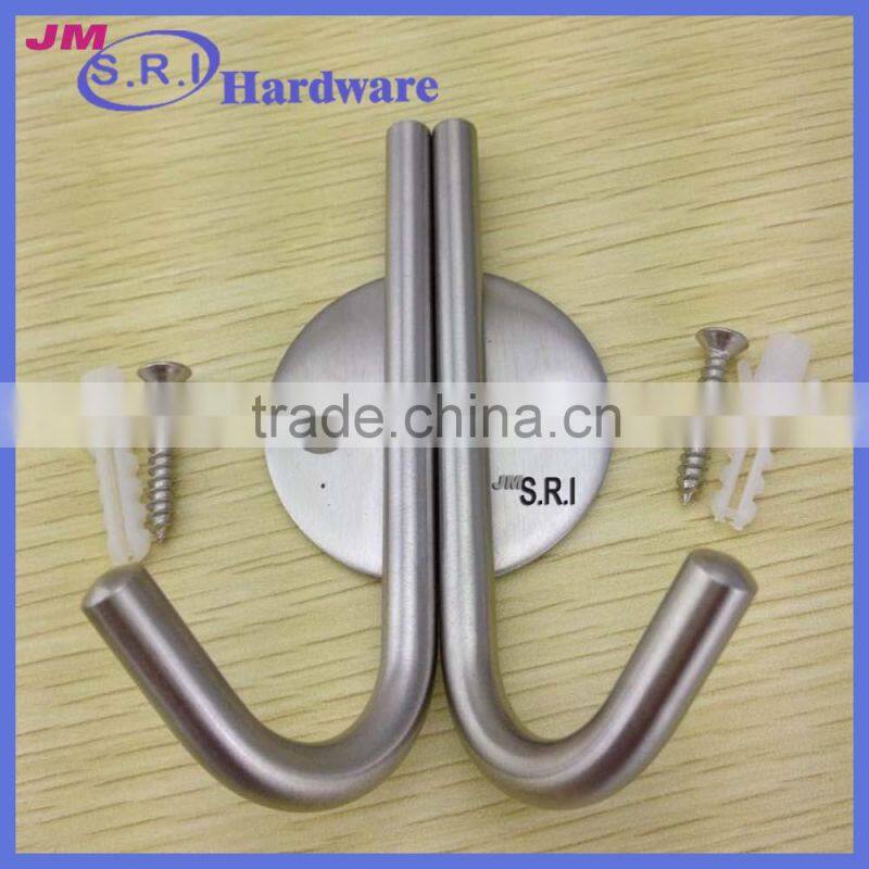 Top grade door or wall mounted stainless steel metal single coat hook