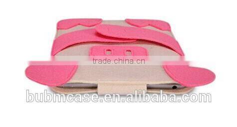 Red Color 7.9 inch Wool Felt Tablet Case Cute Cartoon Pig Bag Tablet Sleeve Tablet Pouch