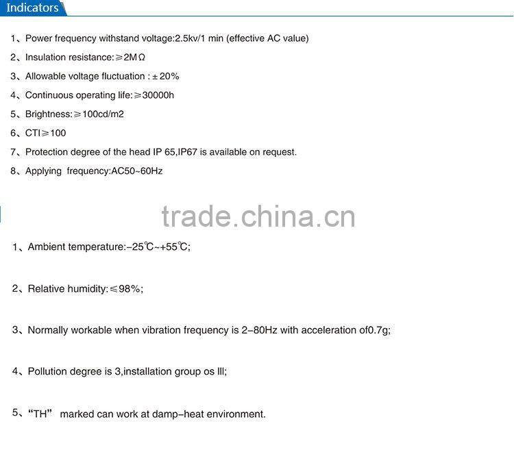 Led Indicator Lamp Light Switch With Led Indicator (AD56-22BS)