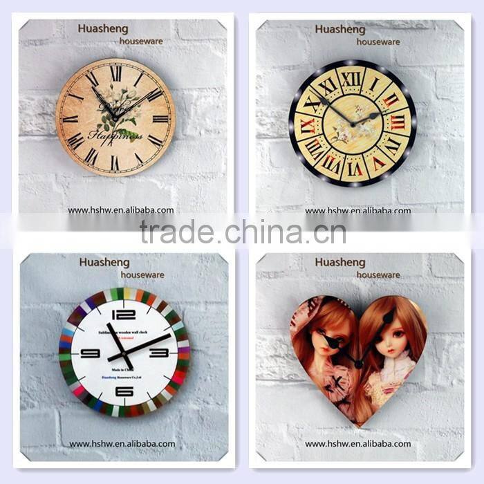 blank wood clock frame for dye sublimation for home decorative
