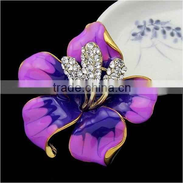 Fashion cheap wholesale enamel flower brooch