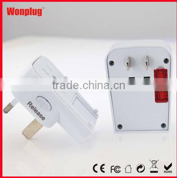 World travel adapter with dual USB with AU UK EU US plug