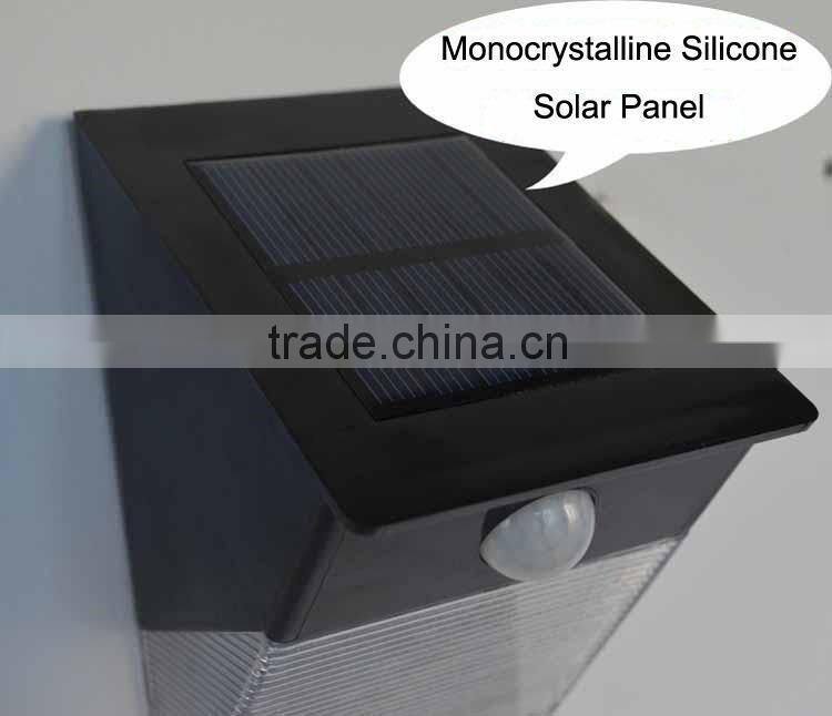12 led triangle shell 240lm high brightness IP65 PIR sensor solar led wall light