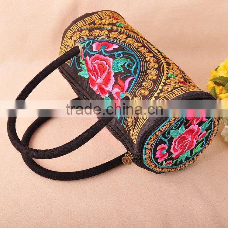 Hot selling cotton fabric ethnic embroidery tribal handbag for women