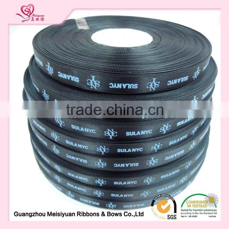 Golden Satin Ribbon Patterned and Words Printing Ribbon