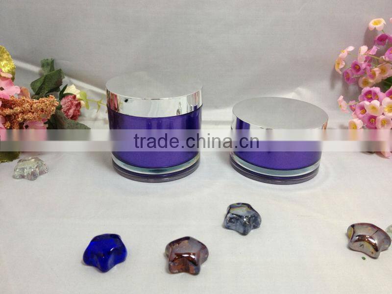 Round plastic type bamboo cosmetic jars for skin care cream use