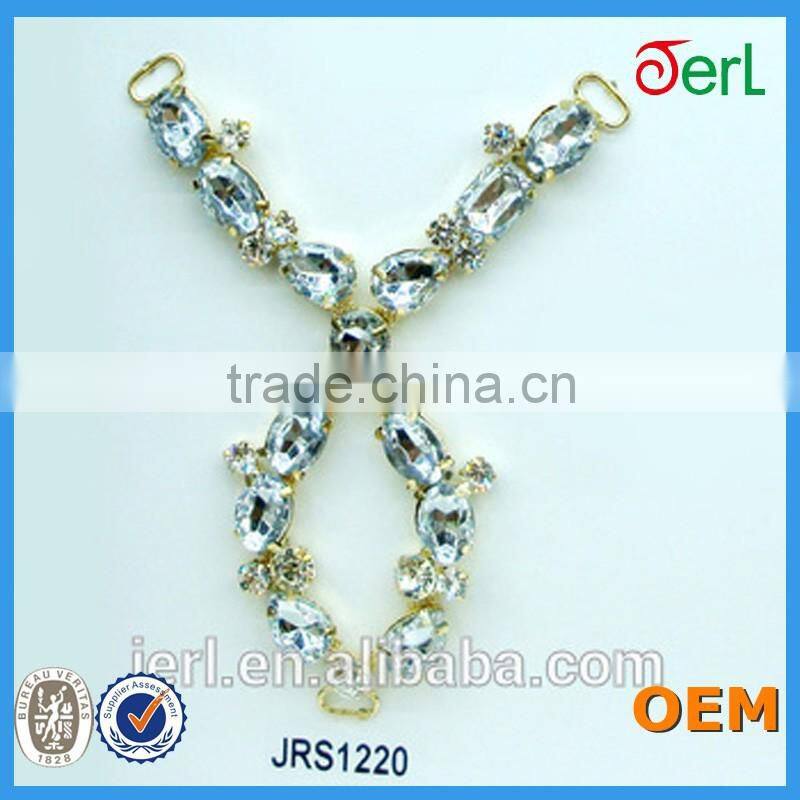 China Supplier Flatback Rhinestones Chain Trimming shoe chain accessories
