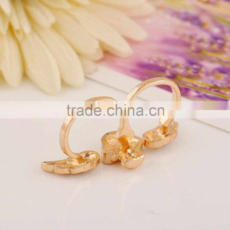 New jewellery gold human skeleton wing ring