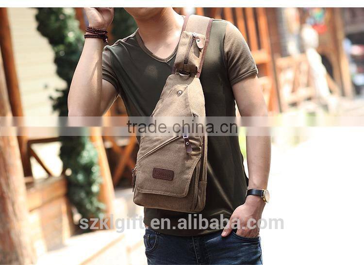 Hot selling canvas travel shoulder bag for men with low price