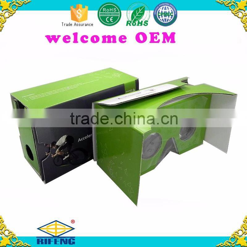 New arrival 3d glasses virtual reality google cardboard vr box
