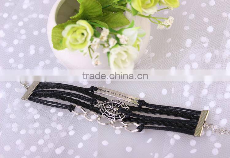 MYLOVE black braided bracelet cool jewelry for men wholesale MLBZ027