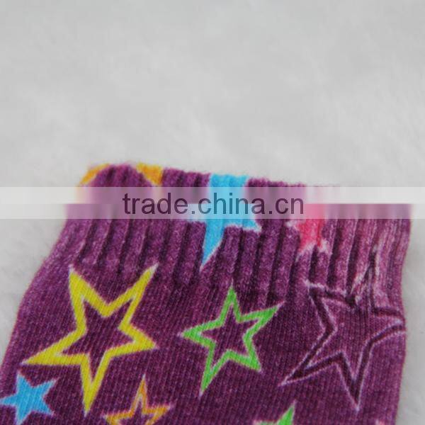 GSM-179 Fashion high quality star desifn cotton seamless printing socks with half terry socks