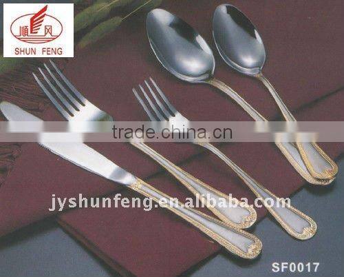 high quality stainless steel cutlery with gold plating
