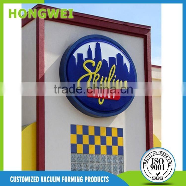 customized thermoforming ABS thick blister outdoor sign factory