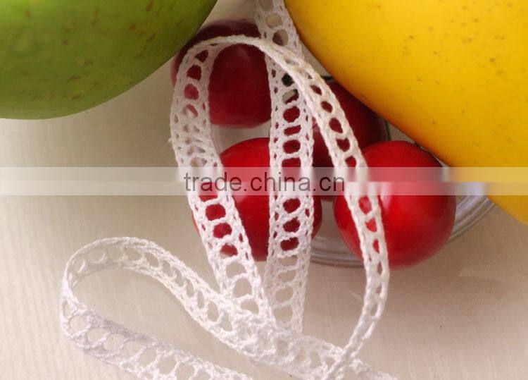 1cm white african swiss lace fabric trimmingwith low price 100301