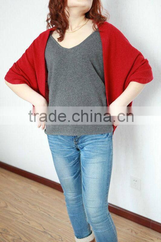 women pure cashmere poncho