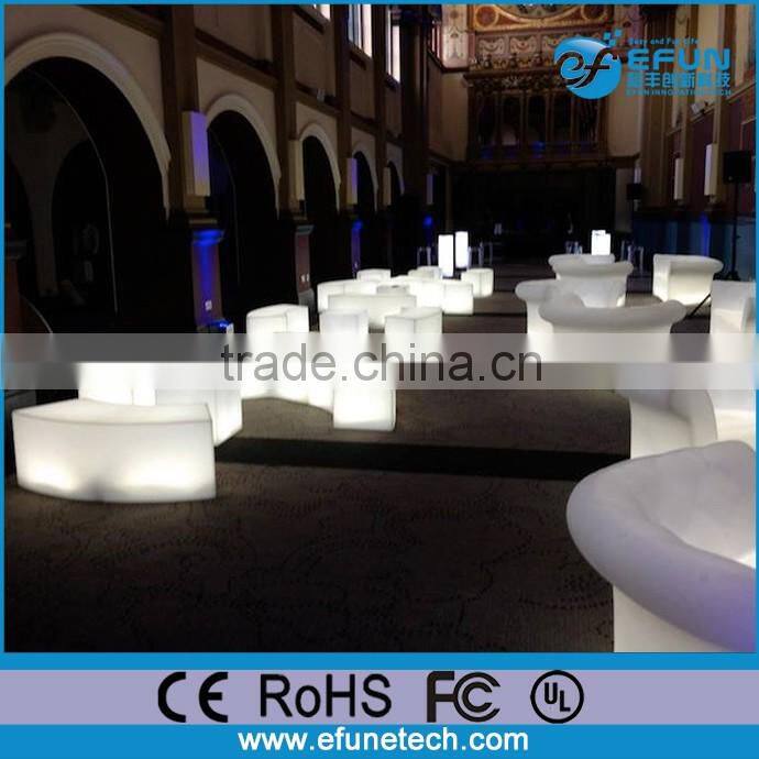 remote control rechargeable illuminated rgb color changing plastic led light indoor disco sofa