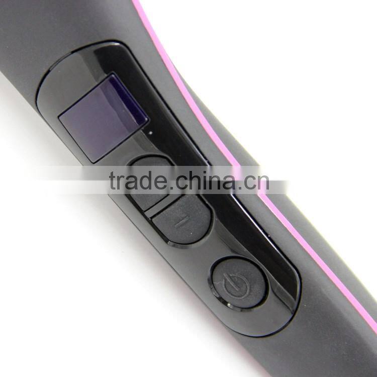 Hot sell led display black big button hair brush straightener