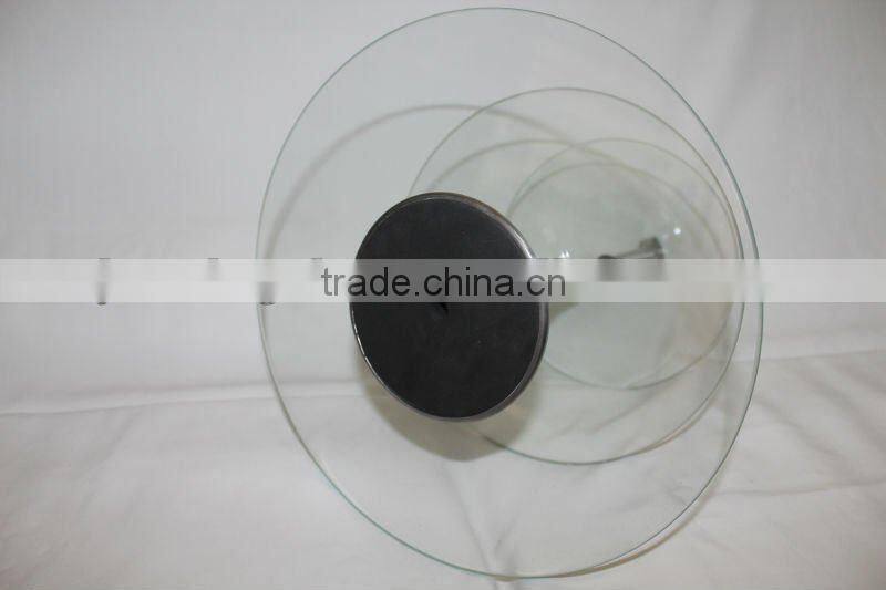 round shaped 3 tiers cake display stand with clear glass
